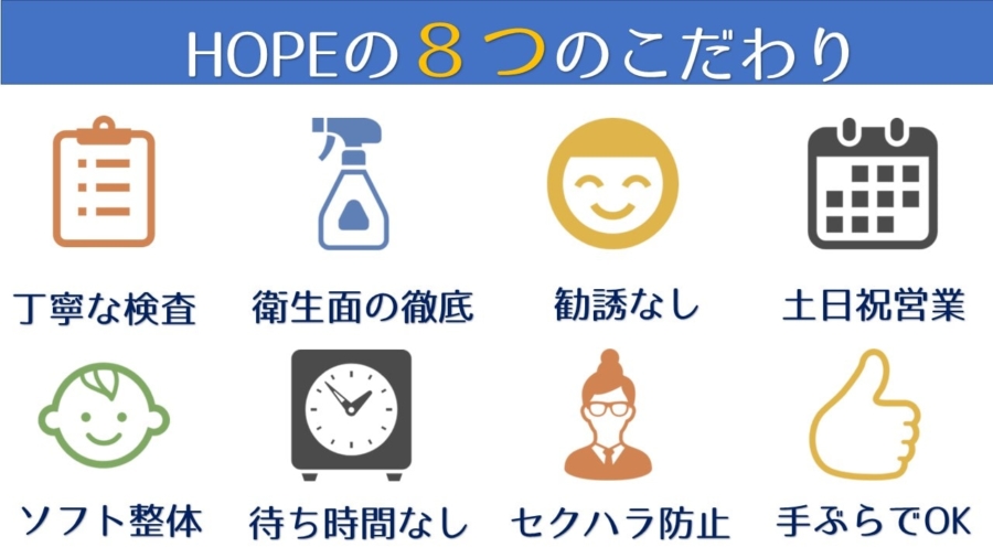 滋賀の整体院HOPE-８つのこだわり