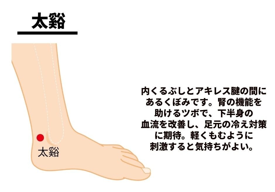 冷え性におすすめのツボ、太谿