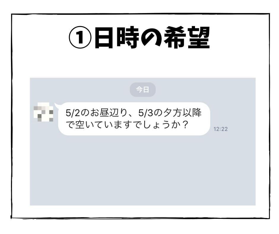 LINE予約メッセージ送信イメージ